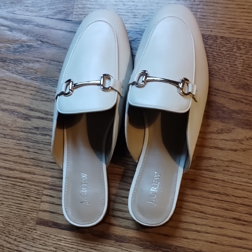 J. Crew Women's Cream Mules with Silver Accents - Picture 8 of 15